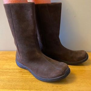 UGG 5434 brown suede leather mid calf boots.